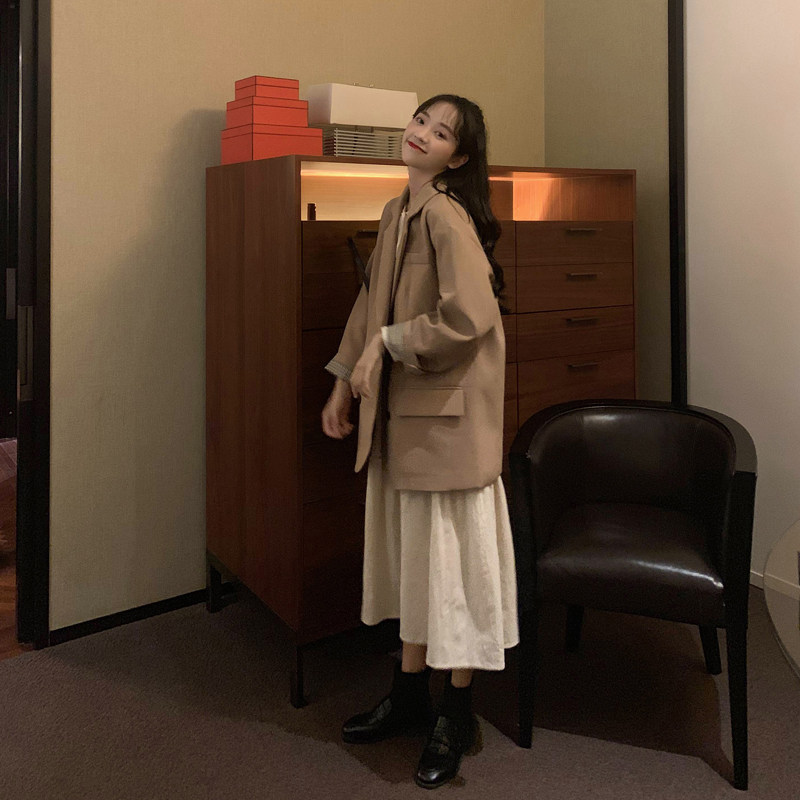Card Its Color Small Subsuit Jacket Woman chic2022 Spring Dress New Loose Casual Superior Feel Black Western Suit