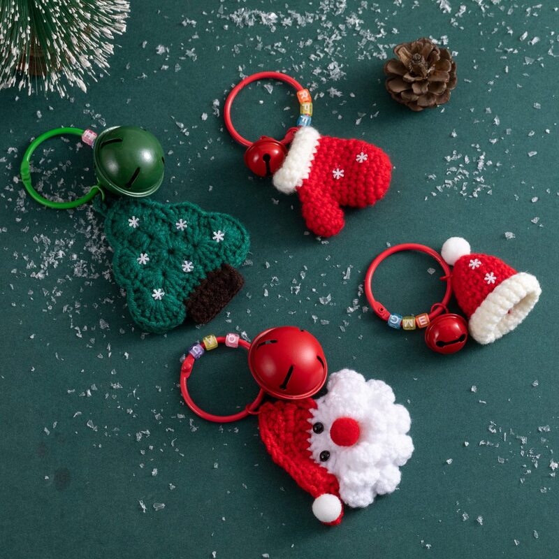 Christmas Yarn Knitted Santa Claus and Christmas Tree Ornaments, Christmas Eve Gift Set for Teachers, Friends, and Children Christmas Yarn Knitted Santa Claus and Christmas Tree Ornaments, Christmas Eve Gift Set for Teachers, Friends, and Children