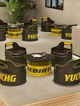 Industrial style creative bar restaurant booth clothing store oil drum sofa car wash shop leisure area reception negotiation table and chairs