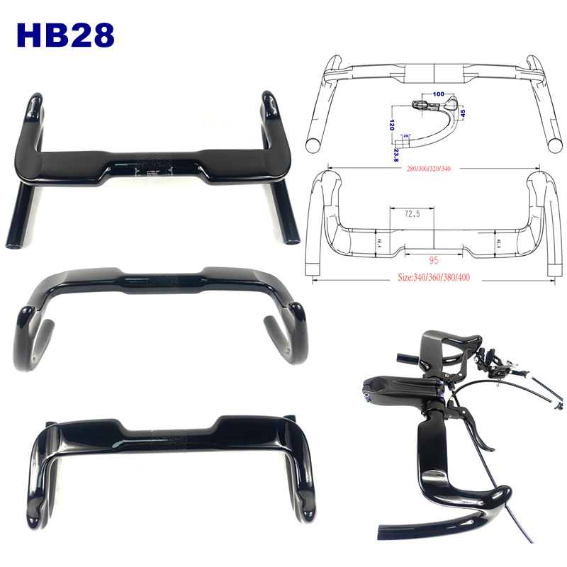 Bikedoc Hb28 Carbon Fiber Fixed Gear Bike Handlebar Racing Handlebar Can Install Brake Calipers