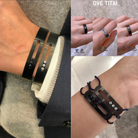 Messika bracelet Move Titanium black titanium alloy men's bracelet bracelet bracelet gift men's ring