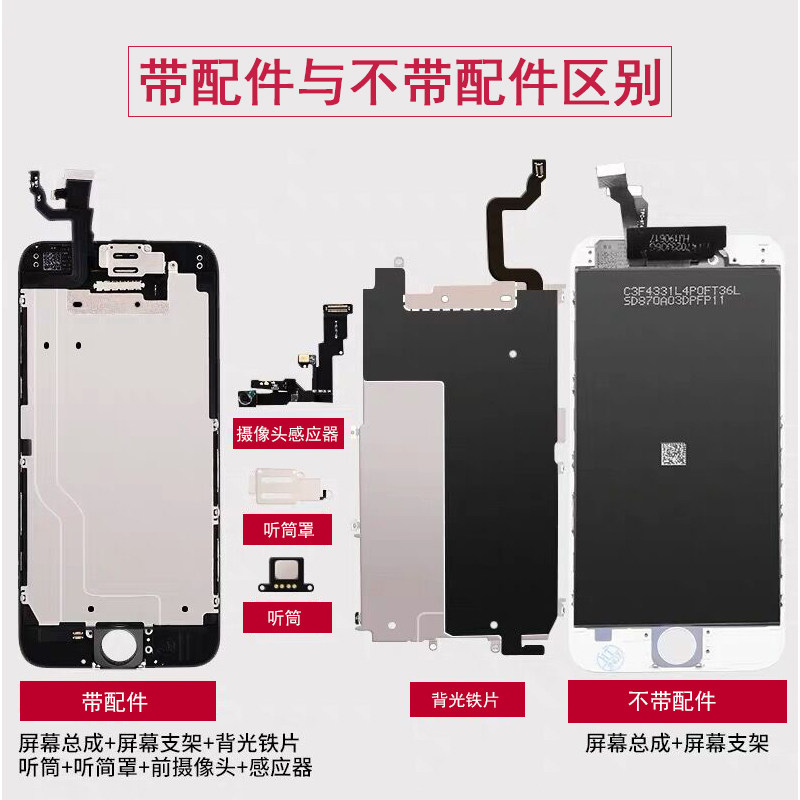 Jieweibang Screen Is Suitable for Apple 6Plus/7Plus Screen Assembly, Iphone6Splus/8Plus with Accessories, Display Touch Screen, Internal and External Lcd Screen for Mobile Phones