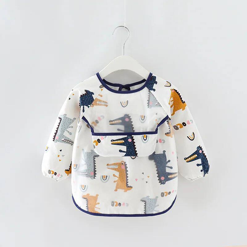 0-2Years Newborn Baby Bibs Blouse Waterproof Long-sleeved Re
