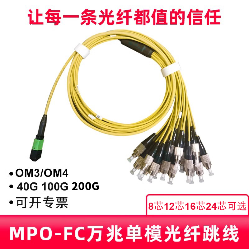Ydprolink Fiber Optic Patch Cord Mpo-Mpo-Lc/Fc/Mtp 10g Single-Mode Apc8 12 16 Core 40G100G Module Connection Cable Os2 Data Center Flame-Retardant 1310Nm