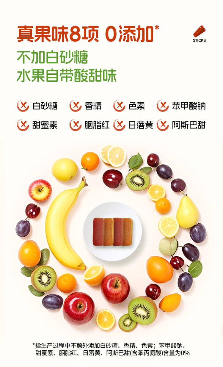 【中國直郵】 爺爺的農場 嬰幼兒點心 水果條無添加白砂糖 獼猴桃梨枇杷條 60g