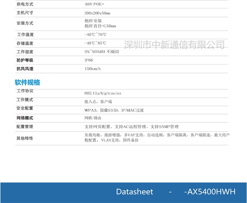 WiFi6室外无线基站接入设备无缝漫游基站ABH-MS-AX5400HWH(图3)