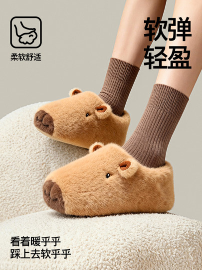 Priscilla Pibala Bag Heel Slippers for Men 2025 New Autumn and Winter Indoor Home Warm Anti-Slip Lazy Shoes for Women