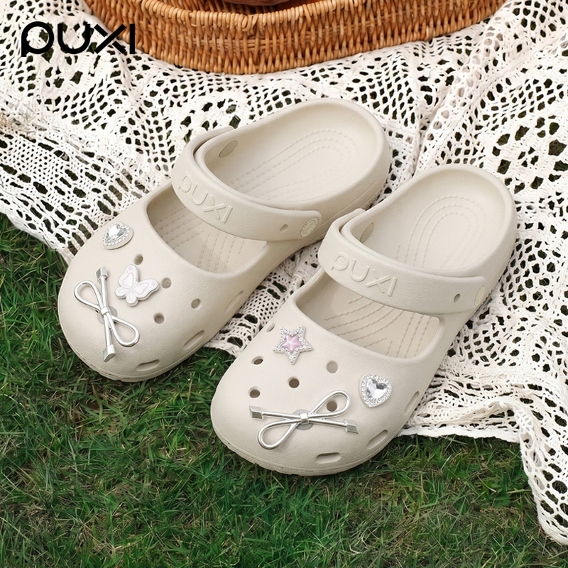 Puxi 2026 New Summer Women's Ballet Mary Jane Clogs for Outdoor Wear, Non-Slip Beach Sandals That Don'T Cause Foot Odor
