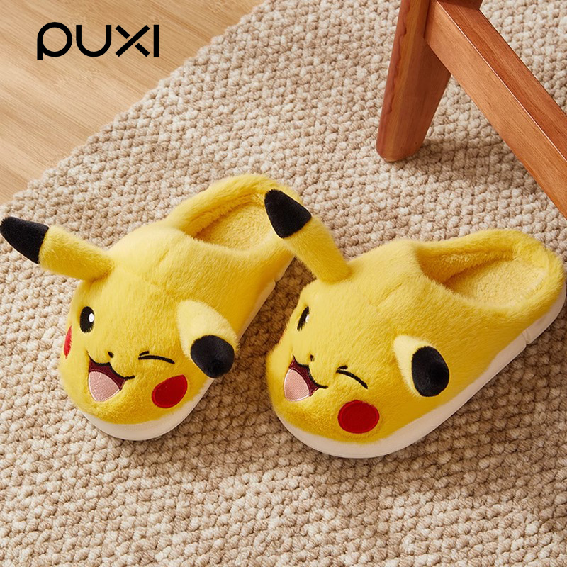 Puxi Pokémon Pikachu Cotton Slippers for Autumn and Winter, Warm Children's Non-Slip Indoor Home Slippers for Men and Women Couples Puxi Pokémon Pikachu Cotton Slippers for Autumn and Winter, Warm Children's Non-Slip Indoor Home Slippers for Men and Women Couples