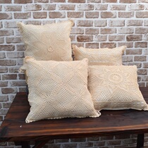 Two European-style all-cotton manual crochet knitted car office sofa living room with pillow back cushion cover without core