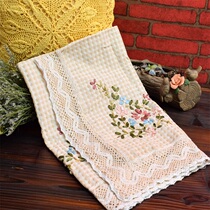 Foreign Trade Raw Single Table Cloth Bed Head Cabinet Teapot teapot cotton linen silk with embroidered towel Tian Garden Microwave Lapping