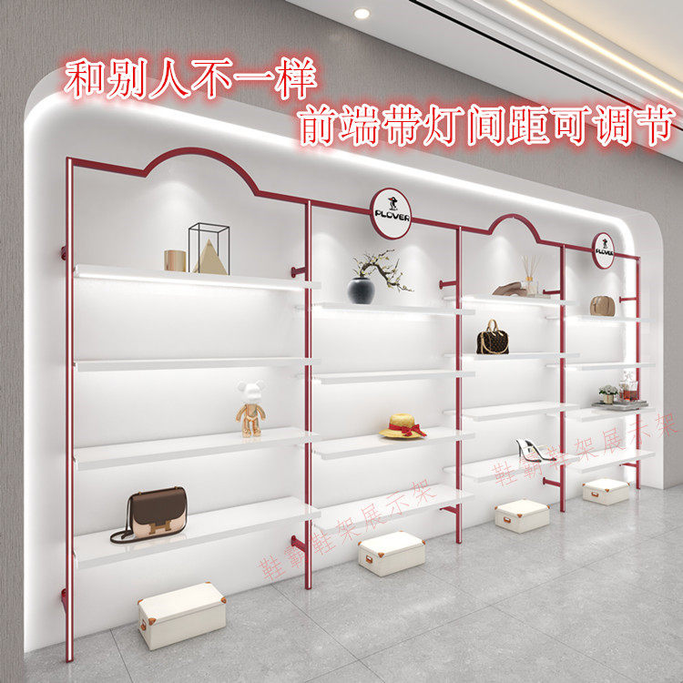 Mall With Light Containers Upper Wall Shoes Shop Shoes Racks Women's Shoes Shelves Kits Children Shoes Show Shelves Shop Furnishing Wall-mounted-Taobao