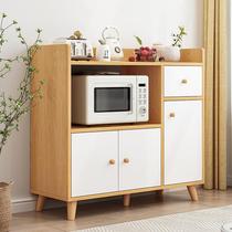 Kitchen microwave oven rack household floor-standing multi-layer storage rack pot and cupboard with glass storage cabinet