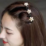 4pcs Hair Clip Элегантные цветочные булавки акрил с