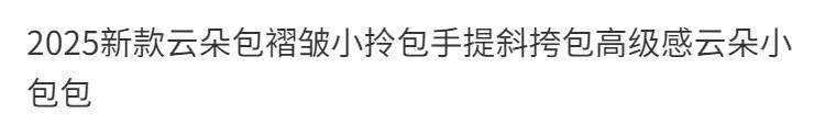 чемодан 2025新款云朵包褶皱小拎包手提斜挎包高级感云朵小包包