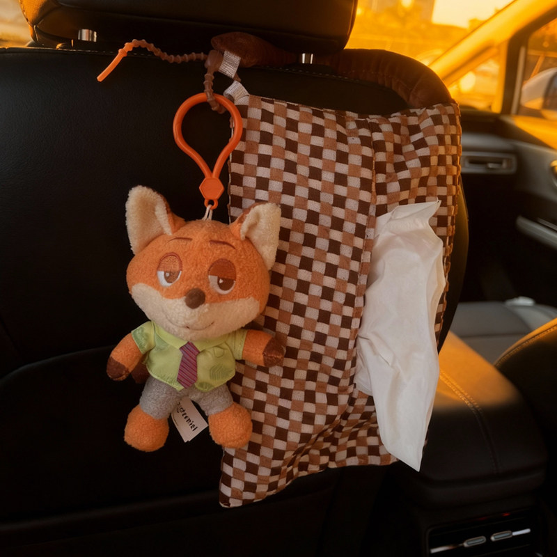Official Zootopia Judy Nick Doll Car Tissue Box Hanging Car Tissue Bag Car Tissue Holder