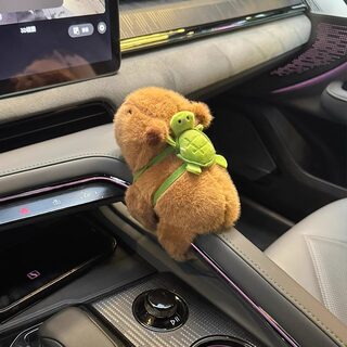 Kapibala car car pocket decorative ornaments capybara Buddha plush doll snap circle center console doll