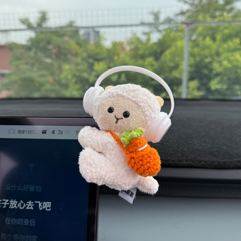 Car Ornaments Cartoon Cute Plush Doll Car Dashboard Screen Interior Dashboard Decoration Ornaments for Women