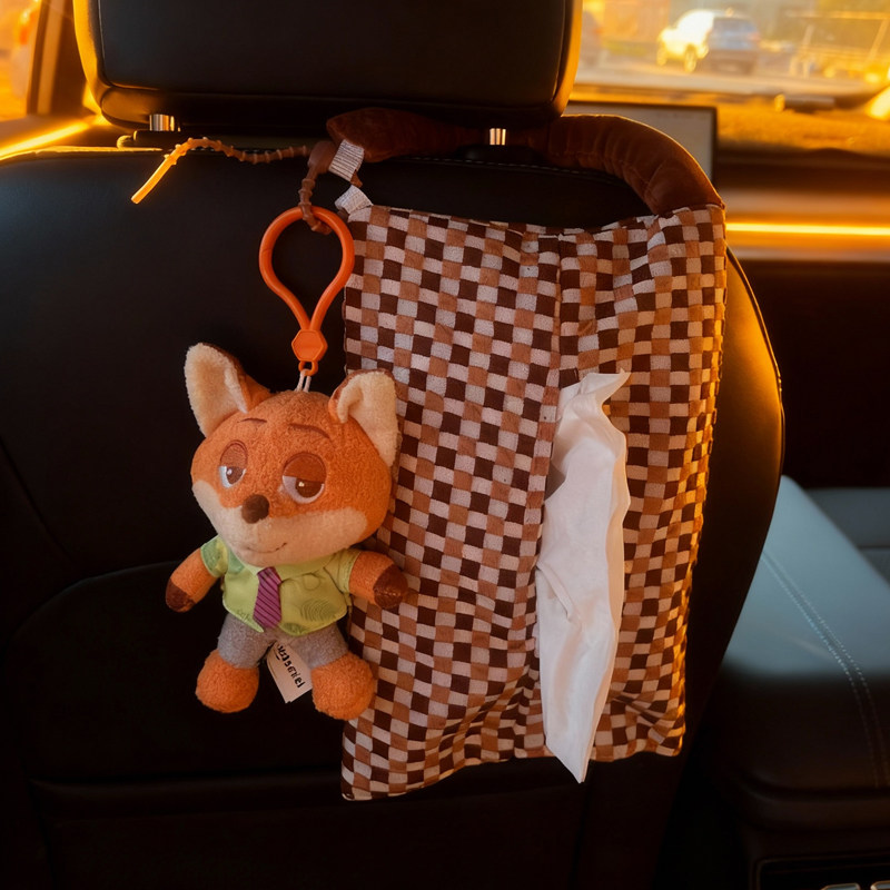 Official Zootopia Judy Nick Doll Car Tissue Box Hanging Car Tissue Bag Car Tissue Holder