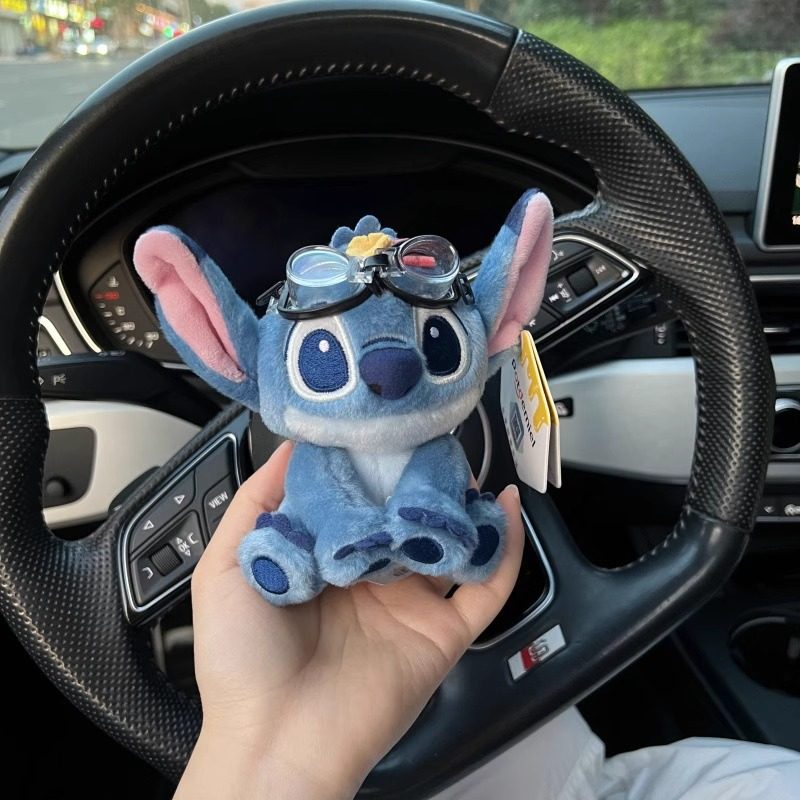 Cartoon Genuine Plush Stitch Car Gear Shift Decoration Stitch Lilo & Stitch Trendy Car Decoration Cute