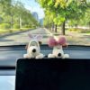 Cute Pilot Dog Car Interior Decoration Ornament for Tesla Screen, Car-Mounted Etc Doll Figurine
