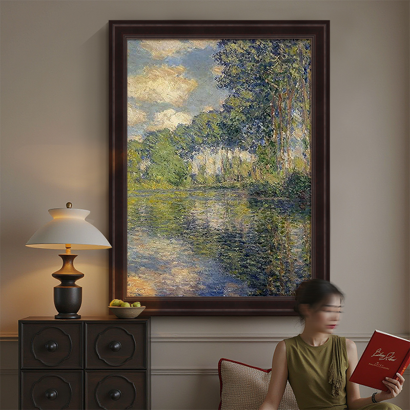 Monet Landscape Hand-Painted Oil Painting, Medieval Wabi-Sabi Style Living Room and Bedroom Decorative Painting, Retro Light Luxury Hotel Entrance Hanging Painting Monet Landscape Hand-Painted Oil Painting, Medieval Wabi-Sabi Style Living Room and Bedroom Decorative Painting, Retro Light Luxury Hotel Entrance Hanging Painting