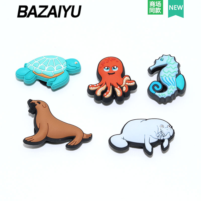 Cartoon Sea Creature Shoe Charms for Crocs, Suitable for Cross/Crocs