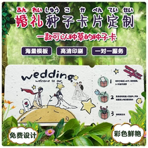 Seed germination paper card custom spring garden party admission ticket design tearable primary and secondary coupons environmental card custom label