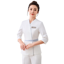 Vêtements de travail desthéticienne haut de gamme pour femmes tempérament dété manucure gestion de la peau centre de santé ensemble uniforme de technicien de salon de beauté