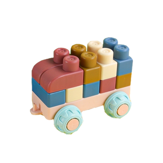 Soft glue large particle building blocks assembled with diy chewable and boiled educational toys for infants and young children 6 months old