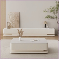 Light luxury modern simple extra long slate TV cabinet coffee table combination home Italian floor-standing large apartment Nordic floor cabinet