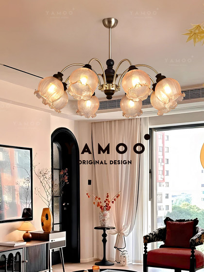 Yameng French Mid-Century Style Living Room Chandelier Retro High-End American Bedroom Restaurant Ceiling Installation Hall Main Light