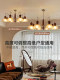 French Mid-Century Style Living Room Chandelier, Retro South Asian Style Walnut-Colored Solid Wood Bedroom Dining Room Hall Main Lighting Fixture
