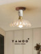 French-Style Cream-Colored Vintage Corridor Light, Ceiling Light with Ceramic Flowers for Entryway, Foyer, Cloakroom, and Balcony Lighting