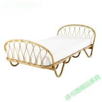 Sofa bed Japanese style bed rattan rattan art bed rattan chair sofa bed bedroom rattan sofa bed shop inn bed bed and breakfast home)
