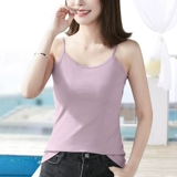 Сиреневая хлопковая базовая приятная телу майка топ, тонкий ремешок, эффект подтяжки