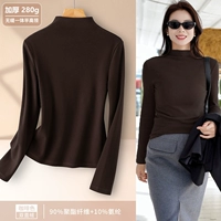 Кофейный, двусторонний, высокий воротник