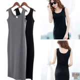 Черный топ с чашечками без рукавов, летняя длинная юбка, длина миди