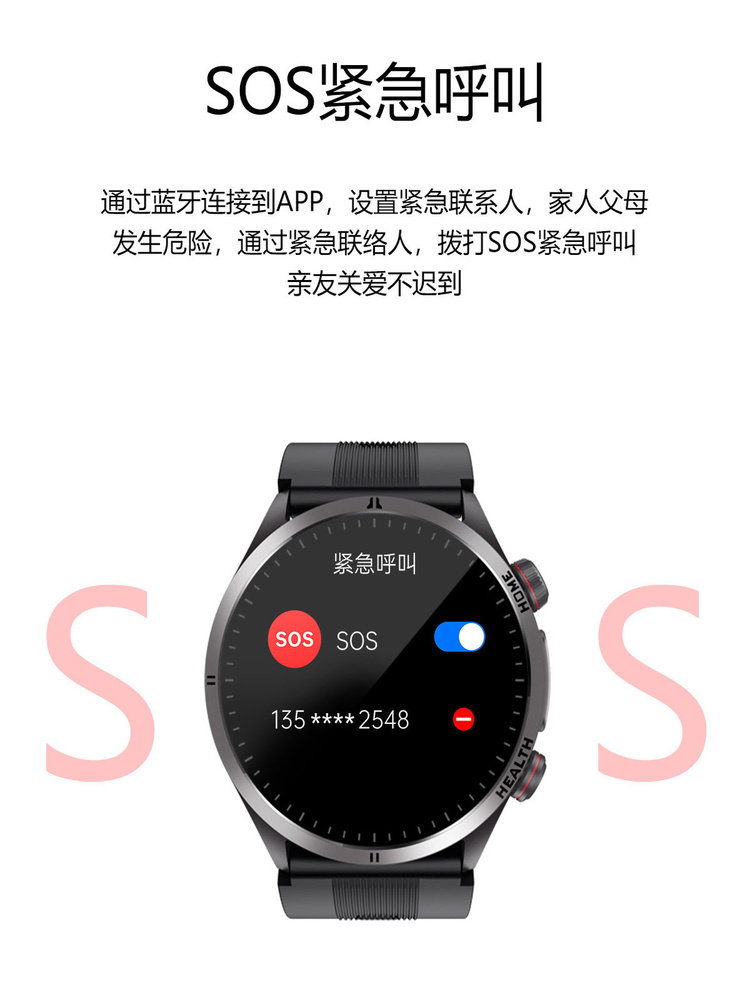Spring Festival Gift Blood Pressure Monitoring Watch with Voice Broadcast, Ecg Electrocardiogram, Uric Acid and Blood Lipid Assessment, Sos Emergency Call, Nfc Access Control, Body Temperature, Blood Oxygen, Heart Rate, Sleep and Exercise Health Monitoring Bracelet