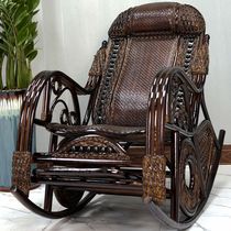 Natural rattan rocking chair for adults lounge chair for the elderly rattan lazy chair for balcony home leisure strong rattan chair rocking chair
