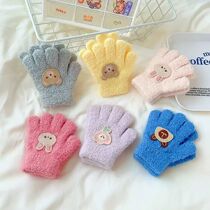 Winter Knitted Gloves Cartoon Warm Mittens Toddlers Outdoor