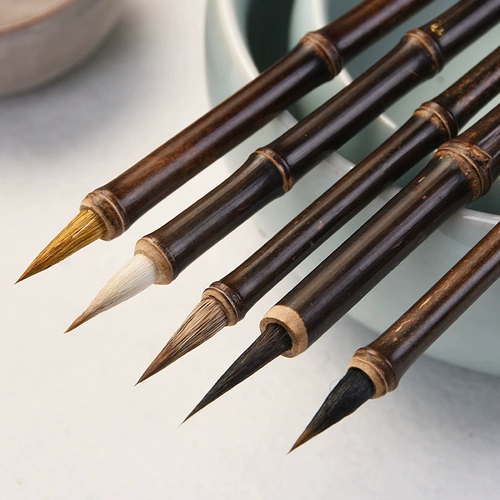 Смажьте маленький обычный сценарий профессиональный уборник Волф -волосы и волосы тонкие золотые фиолетовые волосы для начинающих волосы для волос маленький обычный сценарий маленький обычный сценарий маленькая кисть тонкая голова головы Мягкая кисть Студент для взрослых каллиграфия практика каллиграфия живопись китайской линией живописи, рисование маленькой обычной ручки сценария