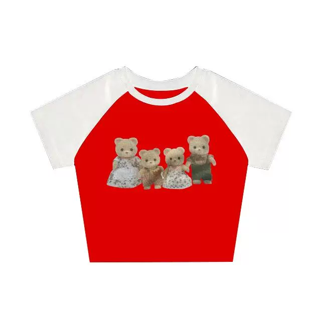 Футболка женская Y2K CRO POP это Tee Bear принт милые графика UM