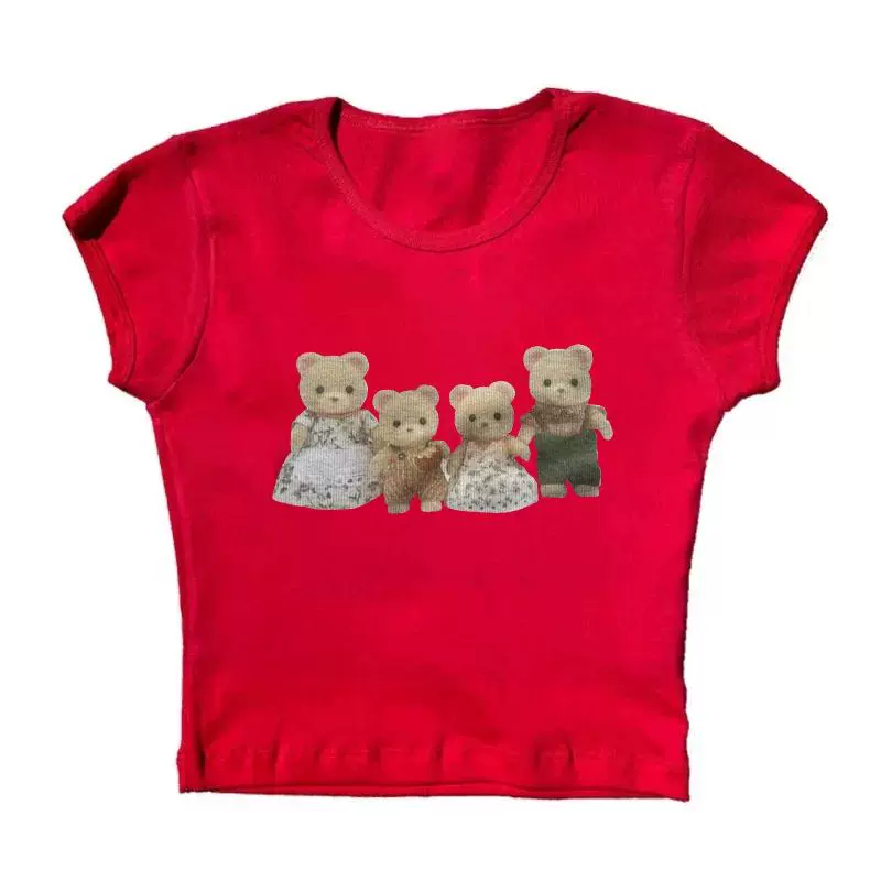 Футболка женская Y2K CRO POP это Tee Bear принт милые графика UM