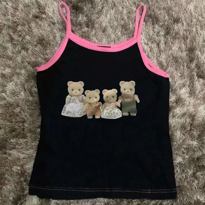 Футболка женская Y2K CRO POP это Tee Bear принт милые графика UM