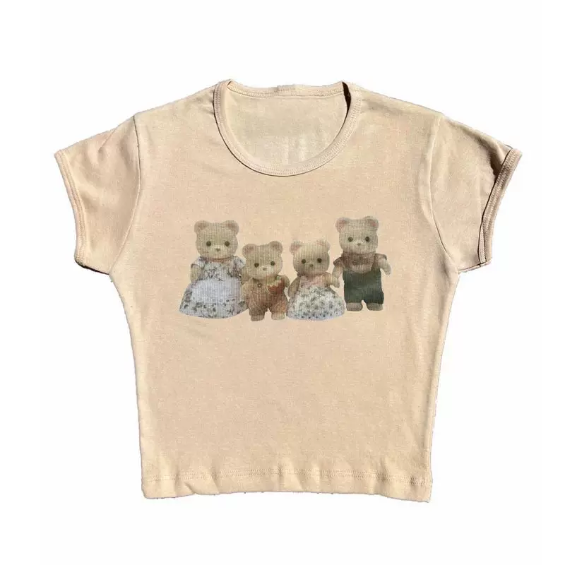Футболка женская Y2K CRO POP это Tee Bear принт милые графика UM