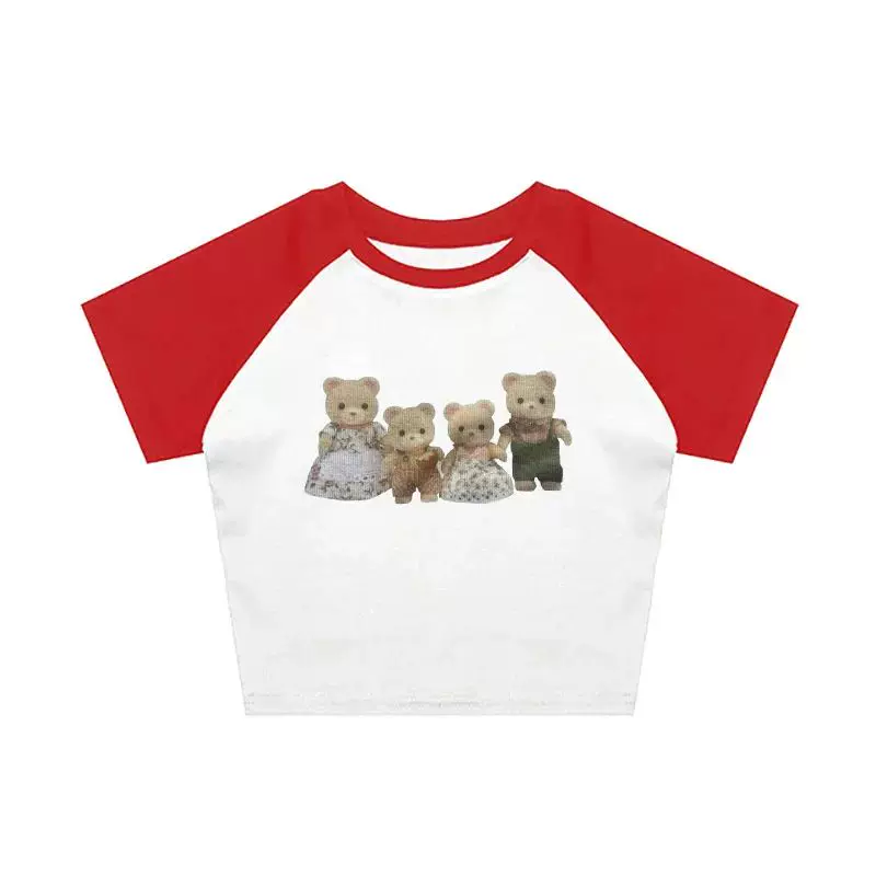 Футболка женская Y2K CRO POP это Tee Bear принт милые графика UM