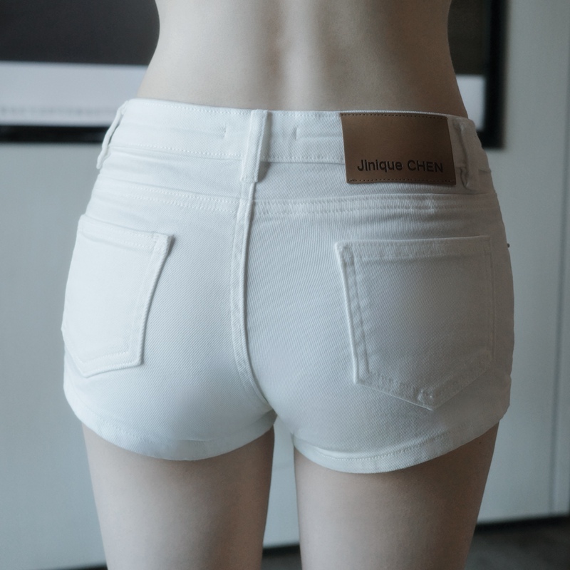 Jinique Chen Denim Hip-Hugging Shorts Slimming Hot Pants for Women