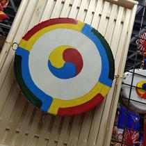 Han-style wooden frame hanging drum hanging decoration can be knocked with drum stick North Korean folk drum dining yhall hotel decoration pendant