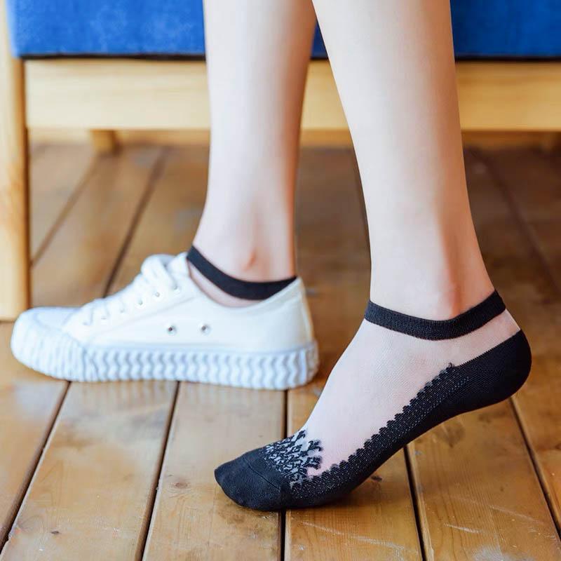 Yige Bamboo Fiber Summer Women's Low-Cut Ankle Socks, Odor-Resistant, Non-Slip, Casual Thin Invisible Short Socks